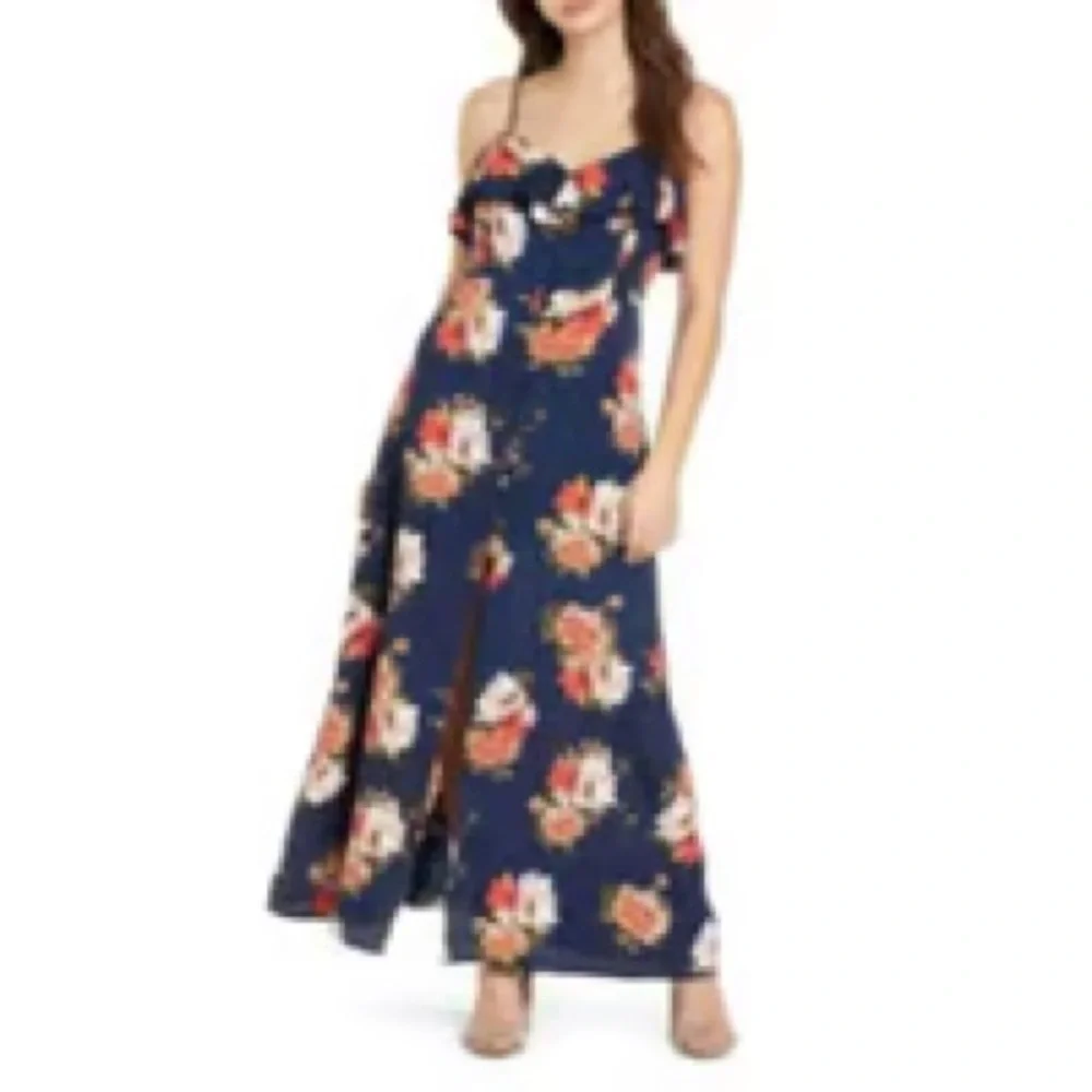 Floral Black Maxi Dress - Picture 3 of 8
